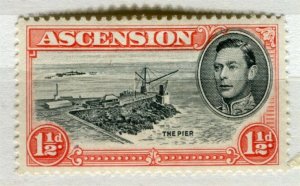 ASCENSION; 1938 early GVI pictorial issue Mint hinged Shade of 1.5d. value