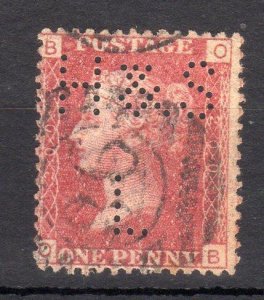 PENNY RED PLATE 200 WITH 'H & S L' PERFIN