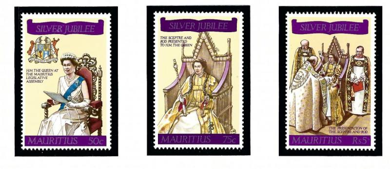 Mauritius 433-35 MNH 1977 QEII Silver Jubilee