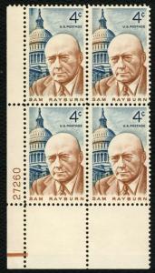 #1202 4c Sam Rayburn, Plate Block [27260 LL], Mint **ANY 4=FREE SHIPPING**