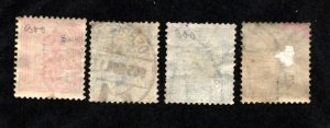 Hungary - Sc# 63 - 66 Used (66 repaired pinhole) / wmk 135    -     Lot 0521039