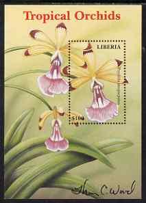 Liberia 1999 Tropical Orchids perf m/sheet #2 (Psychilis ...