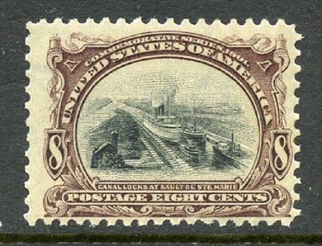 U.S. Scott 298 Unused 8 Cent Pan-American Expo Picturing Ship in Canal Locks