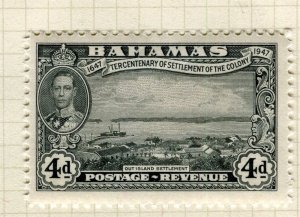 BAHAMAS; 1938 early GVI pictorial issue fine Mint hinged 4d. value