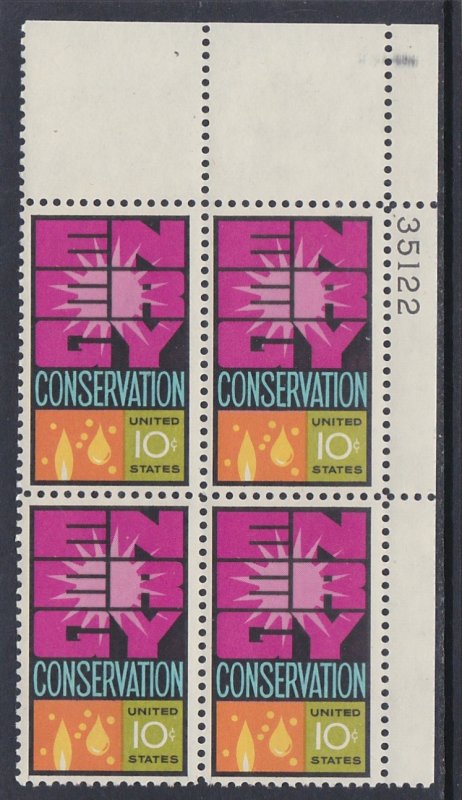 1547 Energy Conservation Plate Block MNH