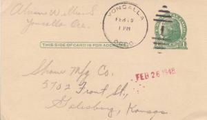 United States Oregon Yoncalla 1948 numeral duplex  Postal Card  Small crease ...