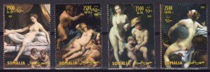 Somalia 2004 ANTONIO da CORREGGIO Famous Nudes Paintings Set (4) MNH