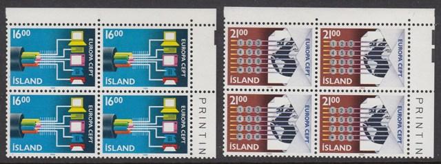 Iceland 660-1 corner blocks of 4 mnh