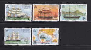 Guernsey 367-371 Set MNH Sailing Ships