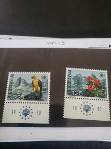 Stamps Yugoslavia Scott #1042-3 never hinged