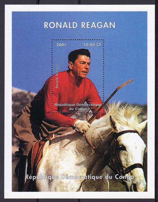 Congo Democratic Republic 2001 President RONALD REAGAN S/S Perforated MNH