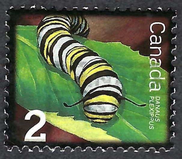 Canada #2328 2¢ Monarch Caterpiller (2009). Used