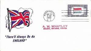 1943 FDC, #912, 5c Overrun Country - Luxembourg, patriotic (England)