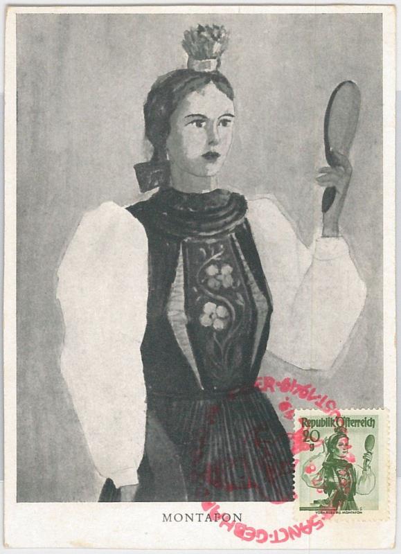 54598 -  AUSTRIA - POSTAL HISTORY: MAXIMUM CARD - 1949  COSTUMES Ethnic