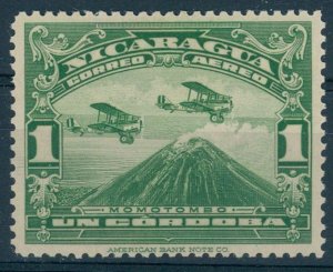 NICARAGUA, AIRPOST 1937, 1 Cordoba GREEN - RARITY!