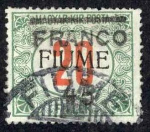 Fiume Sc# 25 Used 1919 Hungary Overprint on Postage Due