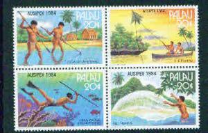 Palau US Trust Territory Scott 55-8 MNH** Block of 4 fish...