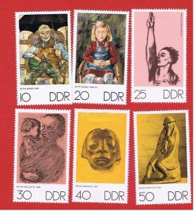 Germany(DDR) #1234-1239  MVFLH OG   Artists   Free S/H