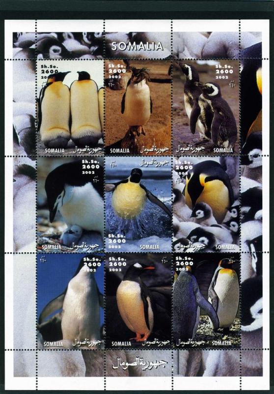Somalia 2002 BIRDS EMPEROR PENGUINS Sheet Perforated Mint (NH)