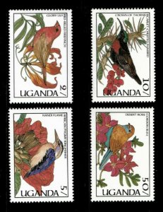 Uganda 1987 - 87 BIRD SPECIES - Set of 4 (Scott #573-76) - MNH