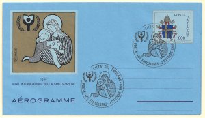 VATICAN CITY 1990 UNESCO International Literacy Year Aerogramme Mi.LF28 FDOI