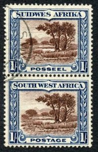 South West Africa SG80 1/- vertical Pair Cat 18 pounds