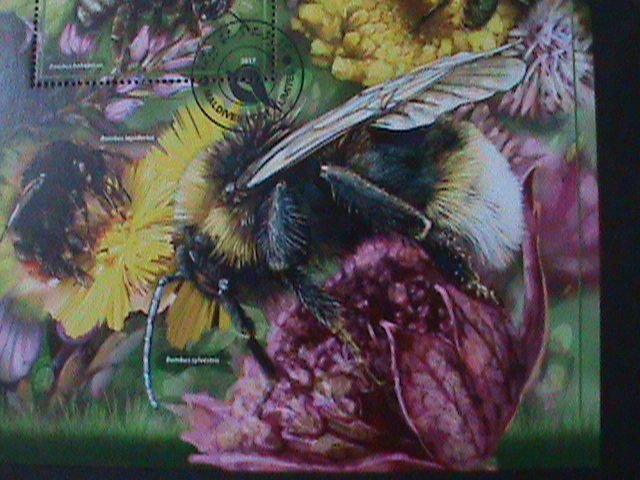 ​MALDIVES-2017 SC# 4000-BEAUTIFUL LOVELY HONEY BEES CTO SHEET VF LAST ONE