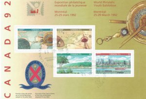 Canada 1992 World Youth Philatelic Exhibition Souvenir Sheet, #1407a Used
