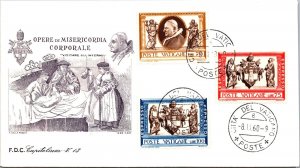 Vatican FDC 1960 - Works of Corporal Mercy - Capitolium Cachet - F30806