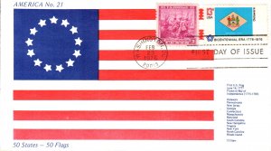 #1633 Delaware State Flag Combo America FDC