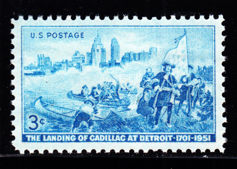 US 1000 3c Landing of Cadillac at Detroit w/PSE Cert 95 XF-S OG NH SMQ $25