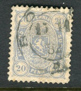 FINLAND; 1875-81 classic Helsingfors print issue used Shade of 20p.