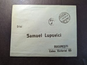 1918 Romania WWI Cover Bucharest Local Use Samuel Lupovici