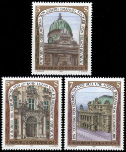 Austria #1587-1589  MNH - Architects (1993)