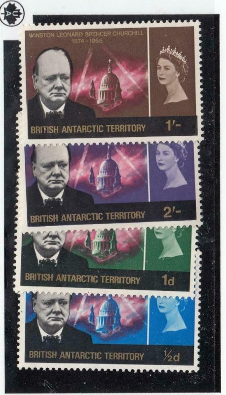 BR. ANTARCTIC TER. (MK4387) # 16-19  VF-MLH CHURCHILL MEMORIAL ISSUE CAT VAL $46