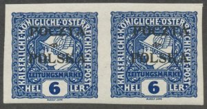 Poland Scott # P3 MNH VF Pair - 1919 Krakow Overprints - Signed Domar