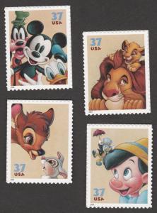 US 3865-3868 Disney Friendship 37c set (4 stamps) MNH 2004