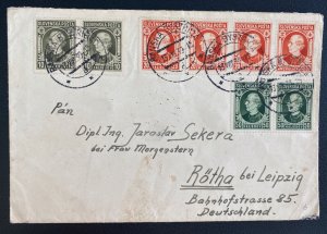 1939 Banska Slovakia Wax Seal Cover To Leipzig Germany