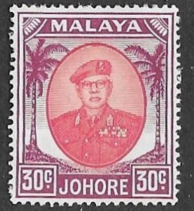 Malaya-Johore  # 144  Sultan 30c Added Value (1)  LH Unused