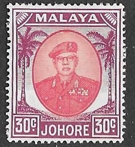 Malaya-Johore  # 144  Sultan 30c Added Value (1)  LH Unused