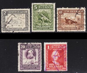 Ecuador Scott 340-44 F to VF used.