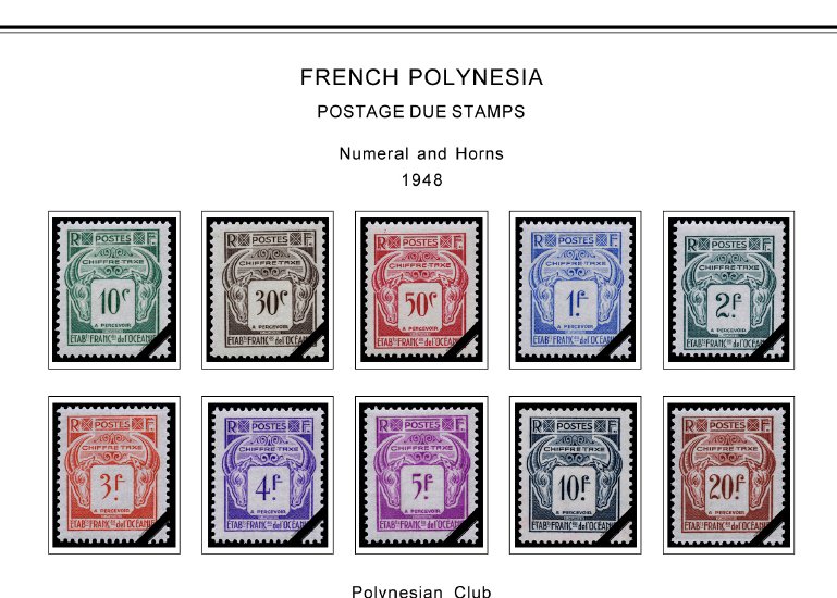 COLOR PRINTED FRENCH POLYNESIA 1892-2010 STAMP ALBUM PAGES (195 illustr. pages)