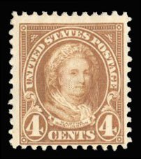 United States, 1910-30 #556 Cat$16, 1923 4c yellow brown, hinged