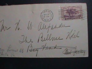 ​UNITED STATES,1935 COMMERCIAL COVER-87 YEARS OLD FANCY CANCELLED-USED VF