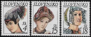 Slovakia #324-6 MNH Set - Traditional Bonnets