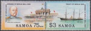 SAMOA Sc # 774a CPL MNH PAIR, OPENING of the BERLIN WALL, OTTO von BISMARCK