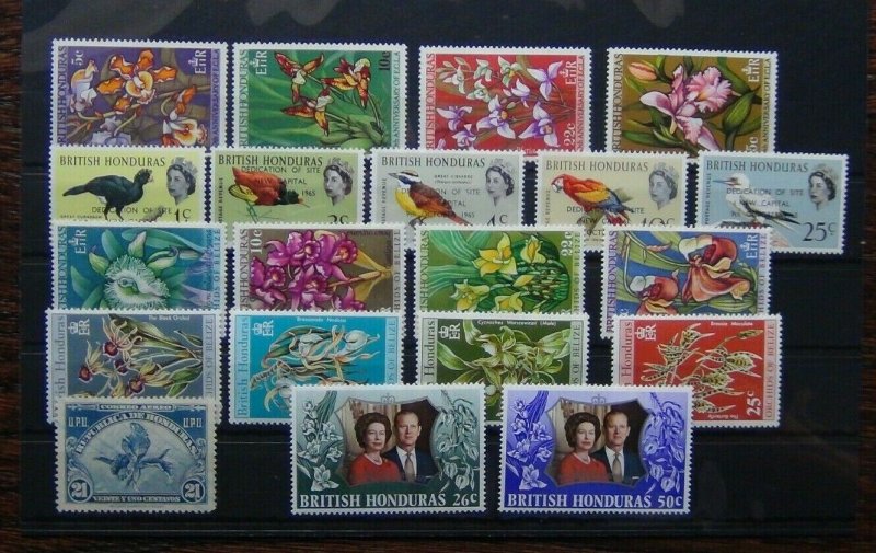 British Honduras 1968 1972 Orchids Capital Site 1972 Wedding etc MNH 