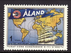 Aland 63 Map,Ship MNH VF