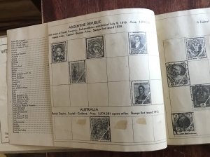 1931 Vintage World-Wide Stamp Album Approx 62 Pages NO Stamps L12