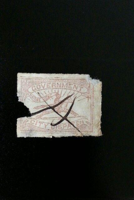 1857 1c Government City Dispatch Carrier's Stamp, Black Pen Cancel Scott 1LB9